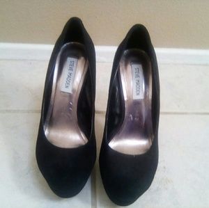 Steve Madden Caryssa black suede heels PROM sz 8M